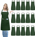 15 Pcs Adult Aprons Bulk with Pockets - Adjustable Unisex Aprons
