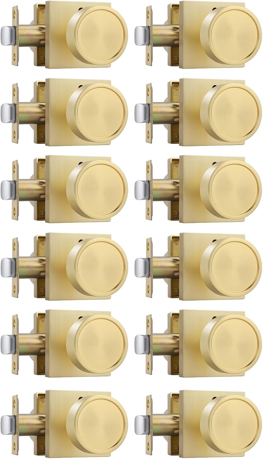 goldenwarm Gold Door Knobs for Interior Privacy in Brushed Brass