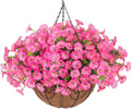 Artificial Faux Hanging Flowers Plants Baskets for Outdoors