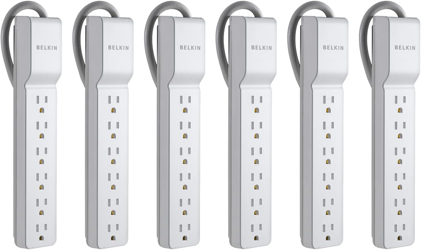 Belkin 6-Outlet Power Strip Surge Protector for Electronics