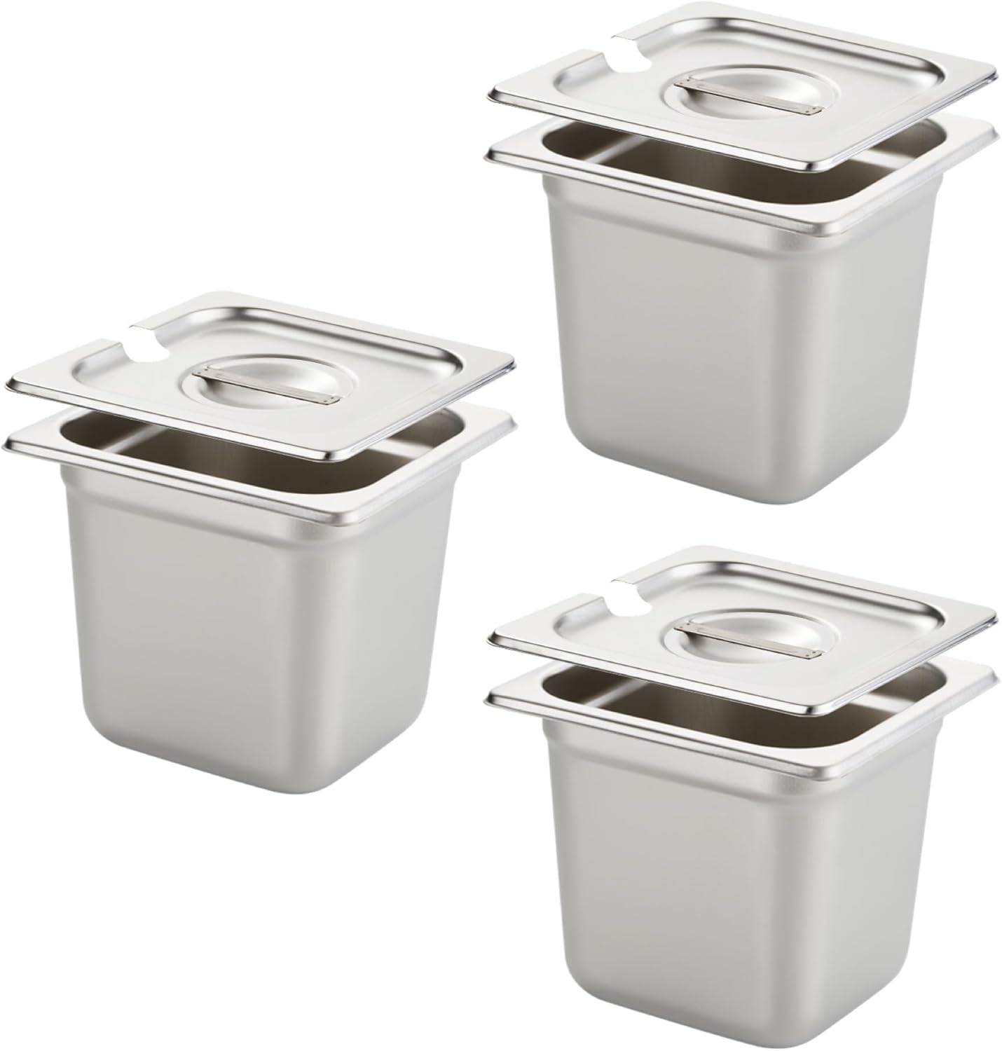 HECMAC 3 Pack Anti-Jam Hotel Pans for Catering and Storage