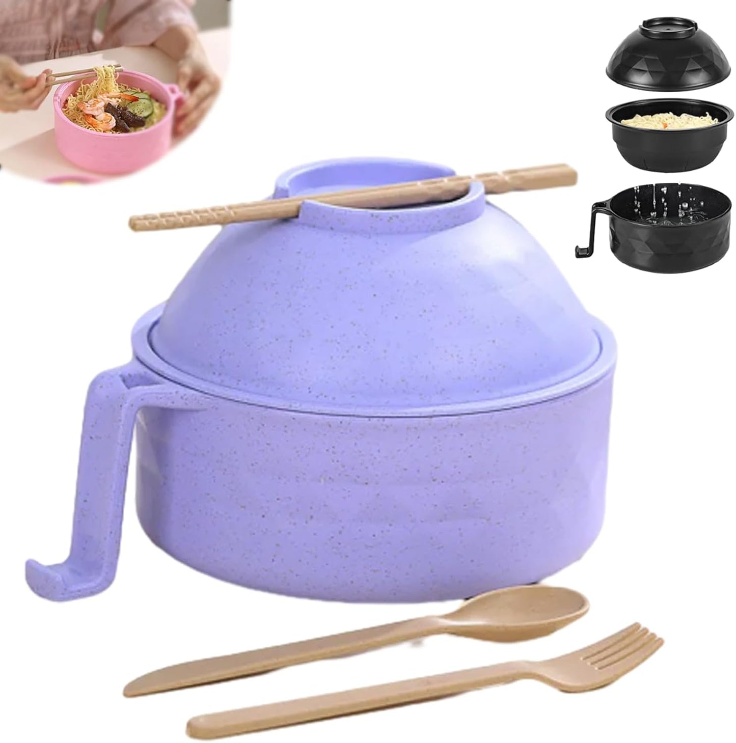 40 oz Microwave Ramen Bowl Set - College Dorm Essential