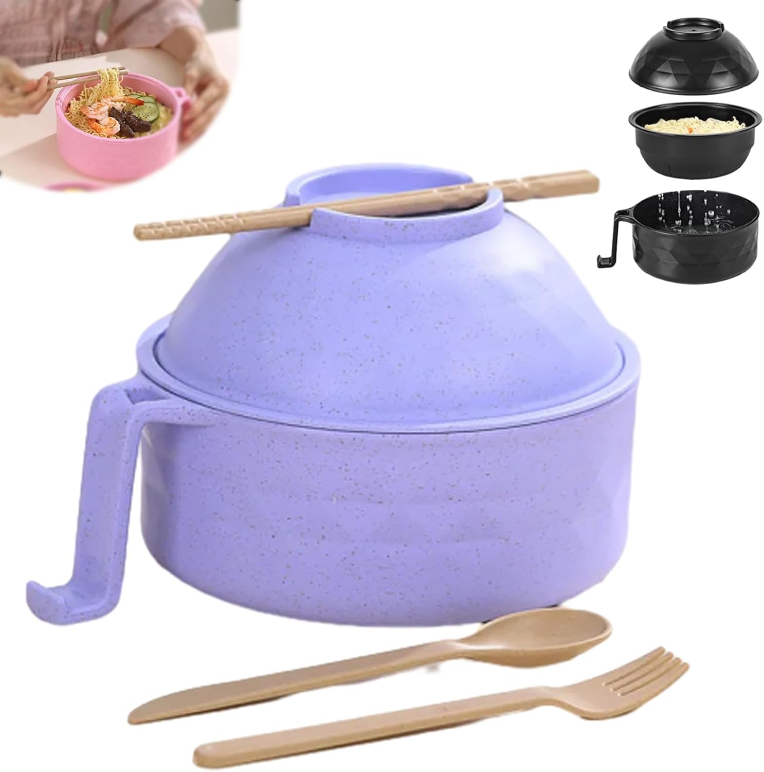 40 oz Microwave Ramen Bowl Set - College Dorm Essential