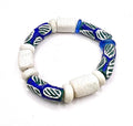 Ghanaian Powder Glass Trade Bead Bracelet for Women - Handpainted