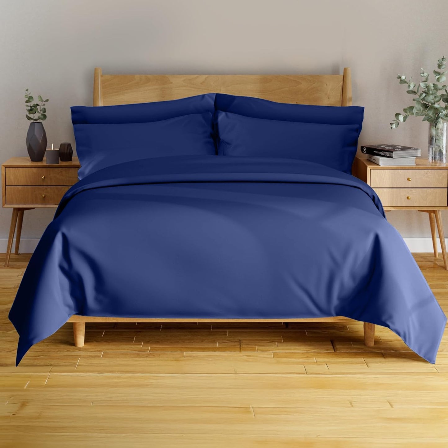BAMPURE 6 Pcs Queen Sheet Set - Soft Bamboo Cooling Sheets