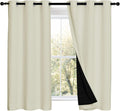 Beige 42 by 54 in Blackout Curtain Panels - Full Light Block