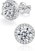 Moissanite Stud Earrings for Women in Sterling Silver Hypoallergenic