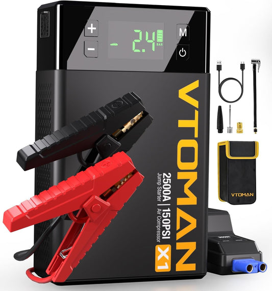 Powerful VTOMAN X1 Jump Starter - Fast Engine Starts!