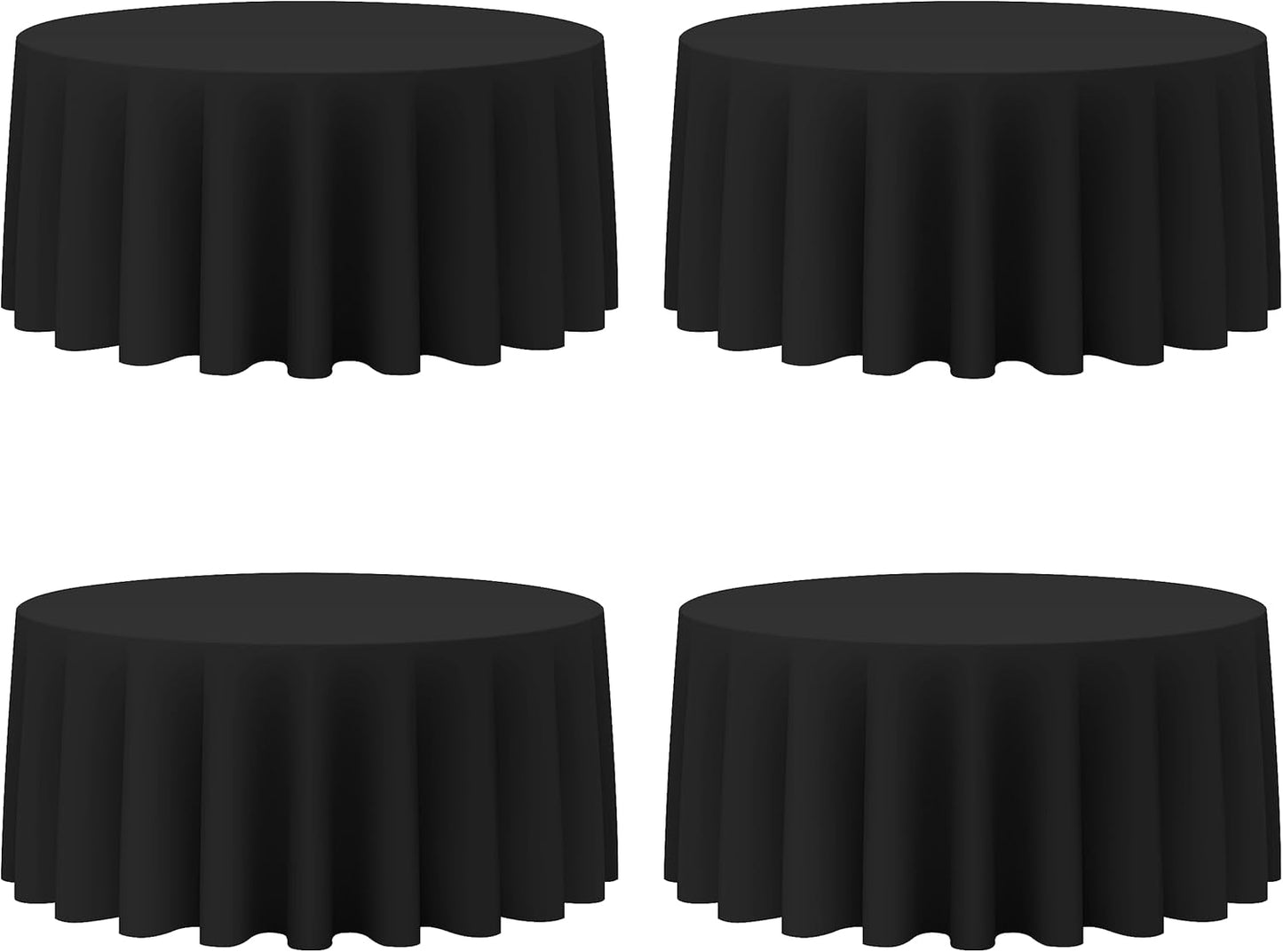 Premium 132 Inch Black Round Tablecloths for Elegant Events