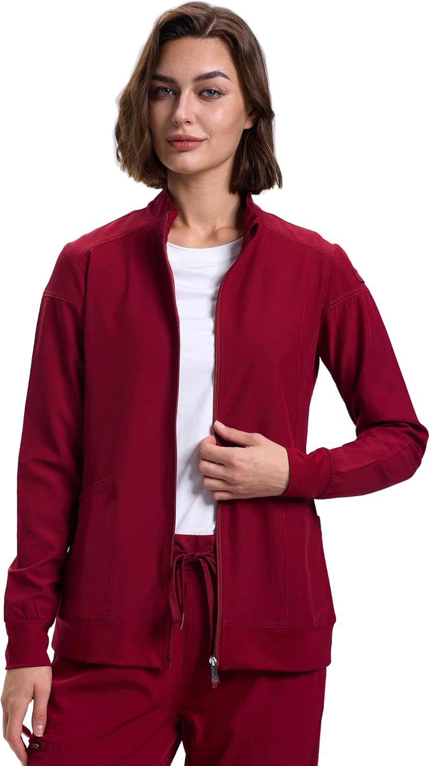 Scrub Jackets for Women: Zip Front Medical Jacket for Nurses