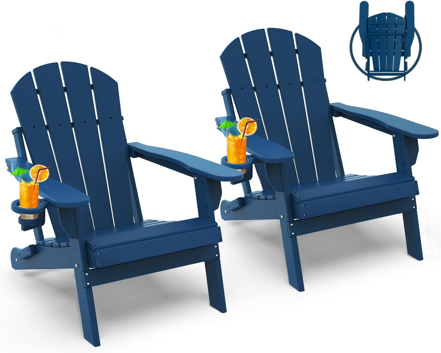 GreenVines Folding Adirondack Chairs Set of 2 for Outdoor Relaxation