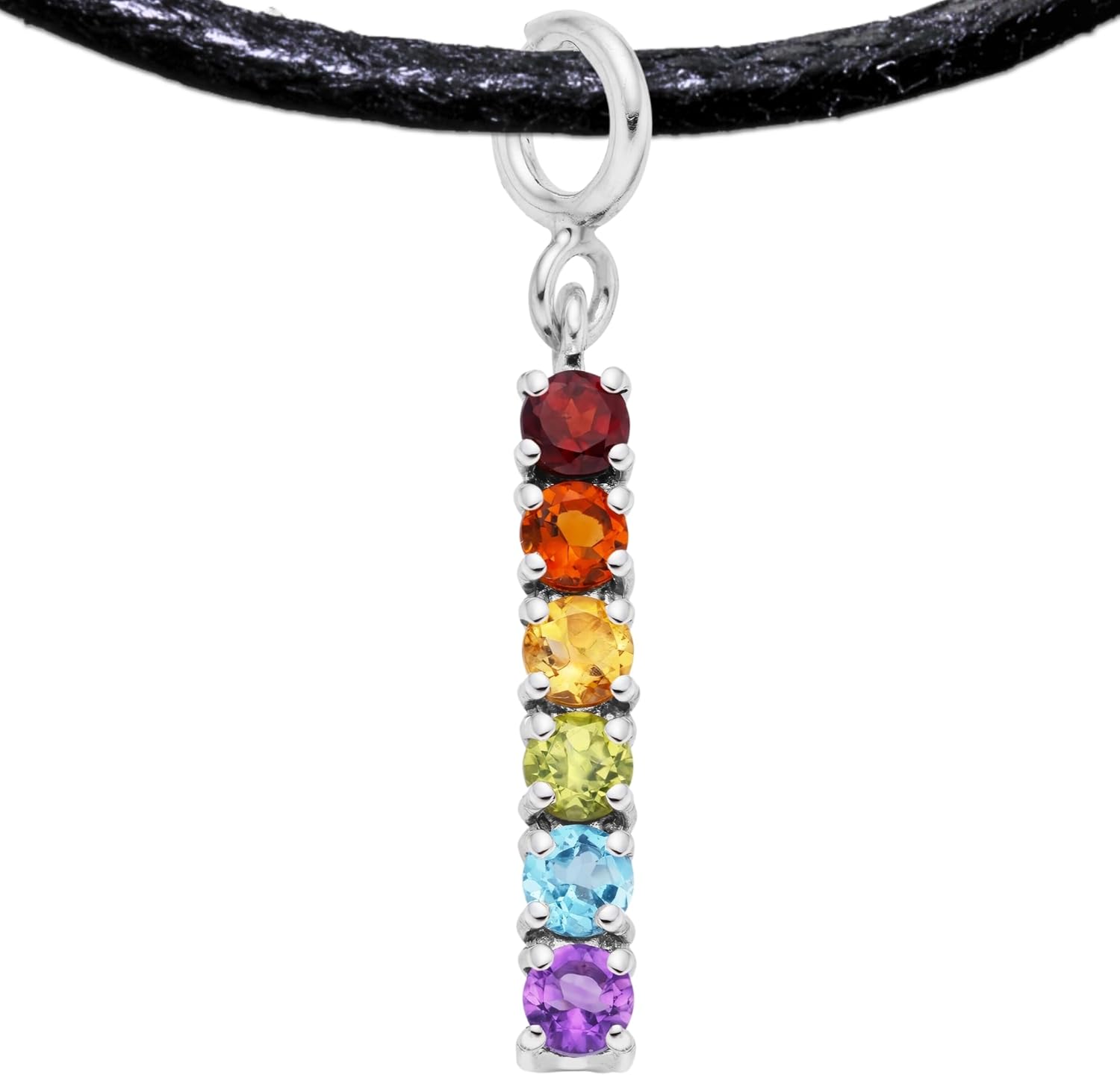 Pride Fashion Flags Pendant with Genuine Gemstones and Cord