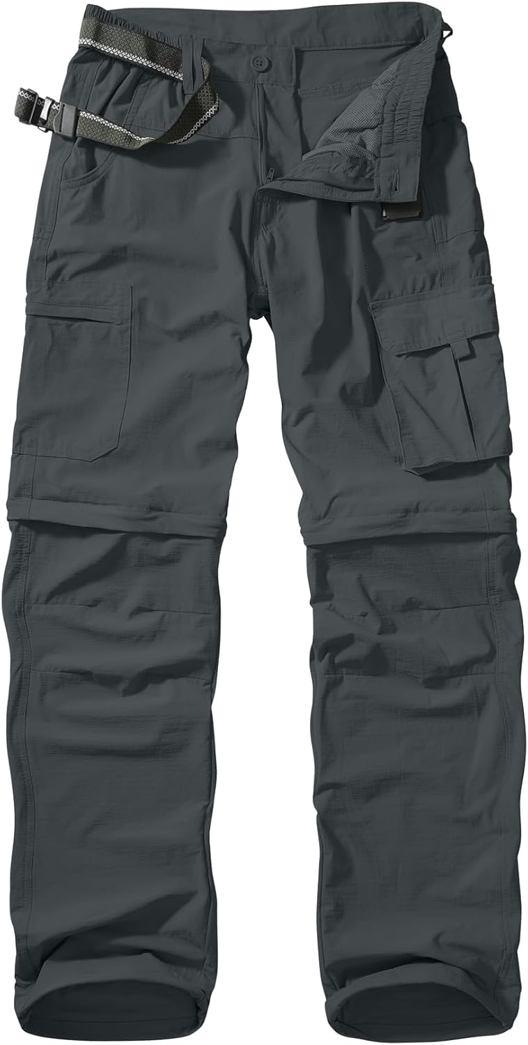 Mens Hiking Pants Convertible Quick Dry for Travel and Fishing