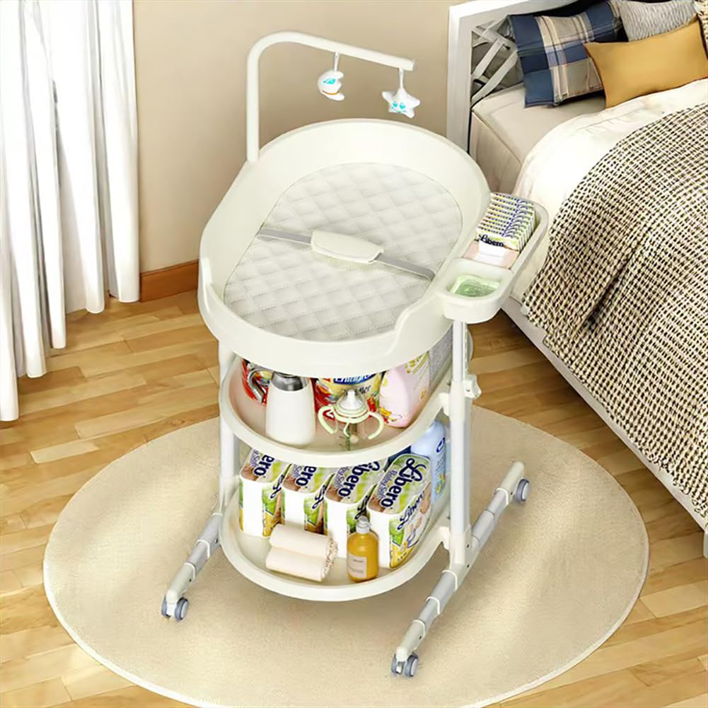 Portable Diaper Changing Station with Adjustable Height and Storage