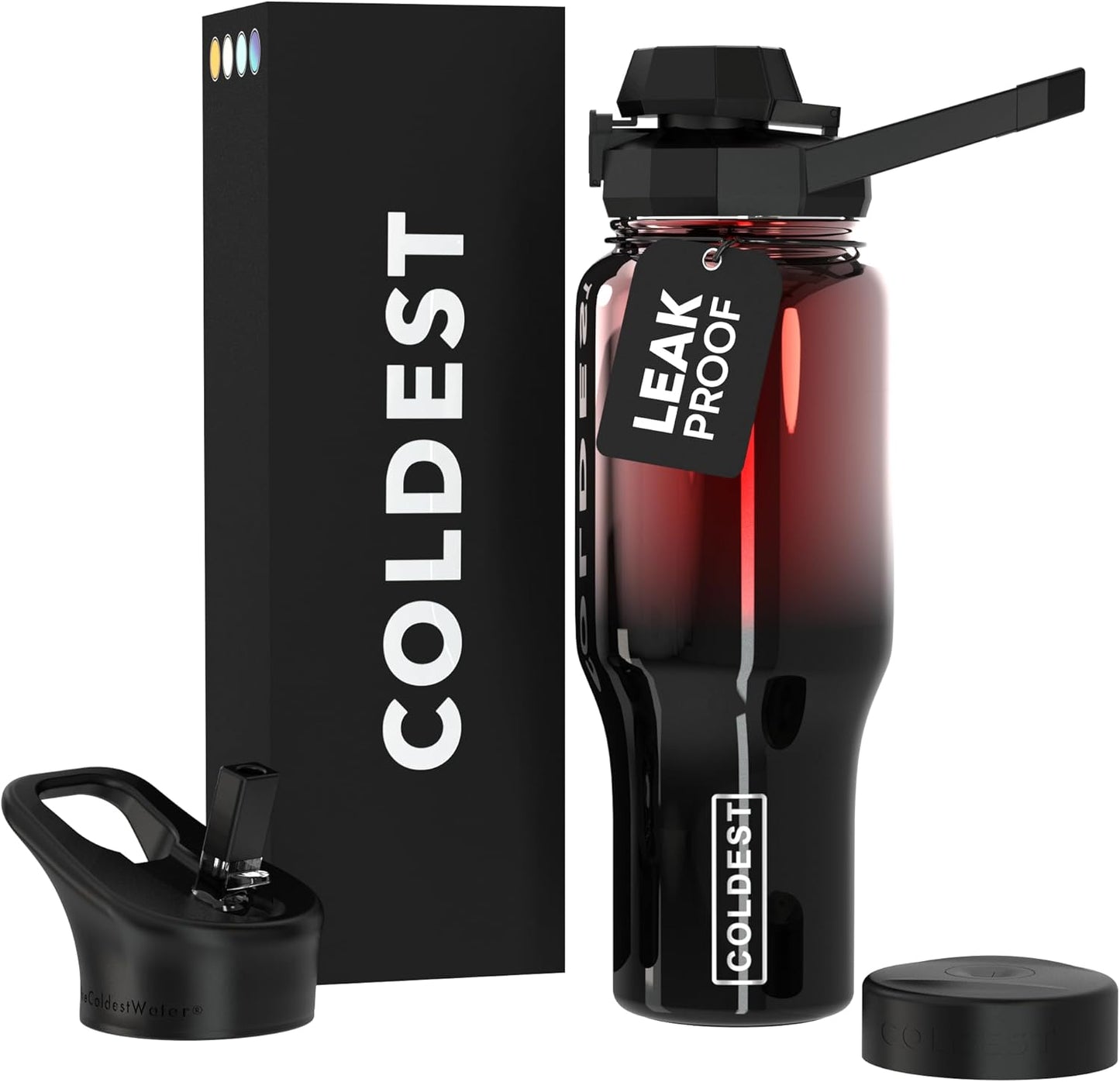 Coldest Sports Water Bottle: 3 in 1 Lids for Ultimate Hydration