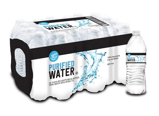 Happy Belly Purified Water 16.91 fl oz - Pack of 24