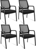Desk Chair No Wheels Arm Chair with Ergonomic Lumbar Support - 4 Pack