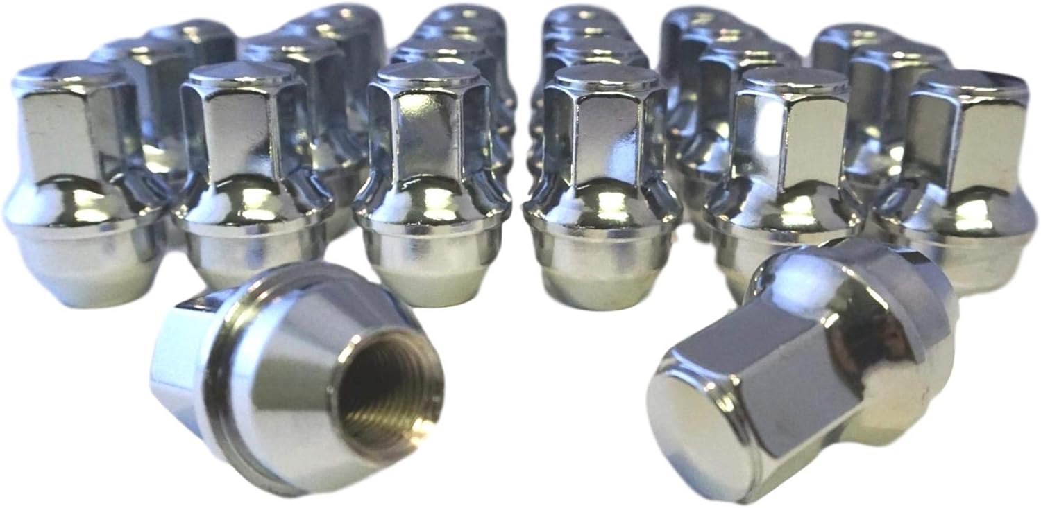 Set of 24 Chrome OEM Factory Style Large Lug Nuts for Ford