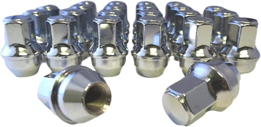 Set of 24 Chrome OEM Factory Style Large Lug Nuts for Ford