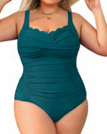 Plus Size One Piece Swimsuit - Tummy Control Full Coverage creating