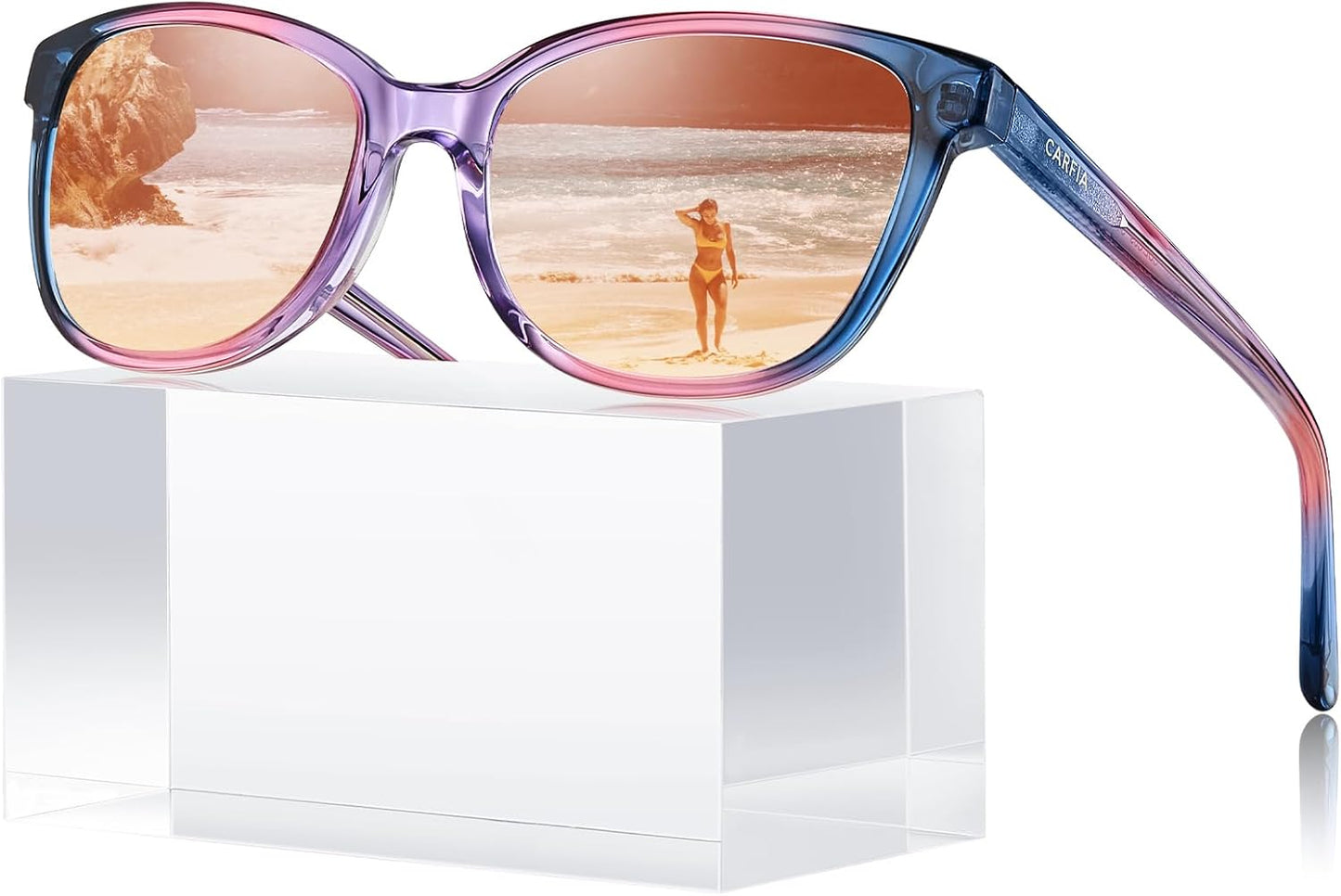 Designer Acetate Womens Polarized Sunglasses for Trendy Style