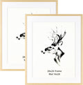 20x24 Picture Frame Matted to 16x20 - Oak 2-Pack Yaetm