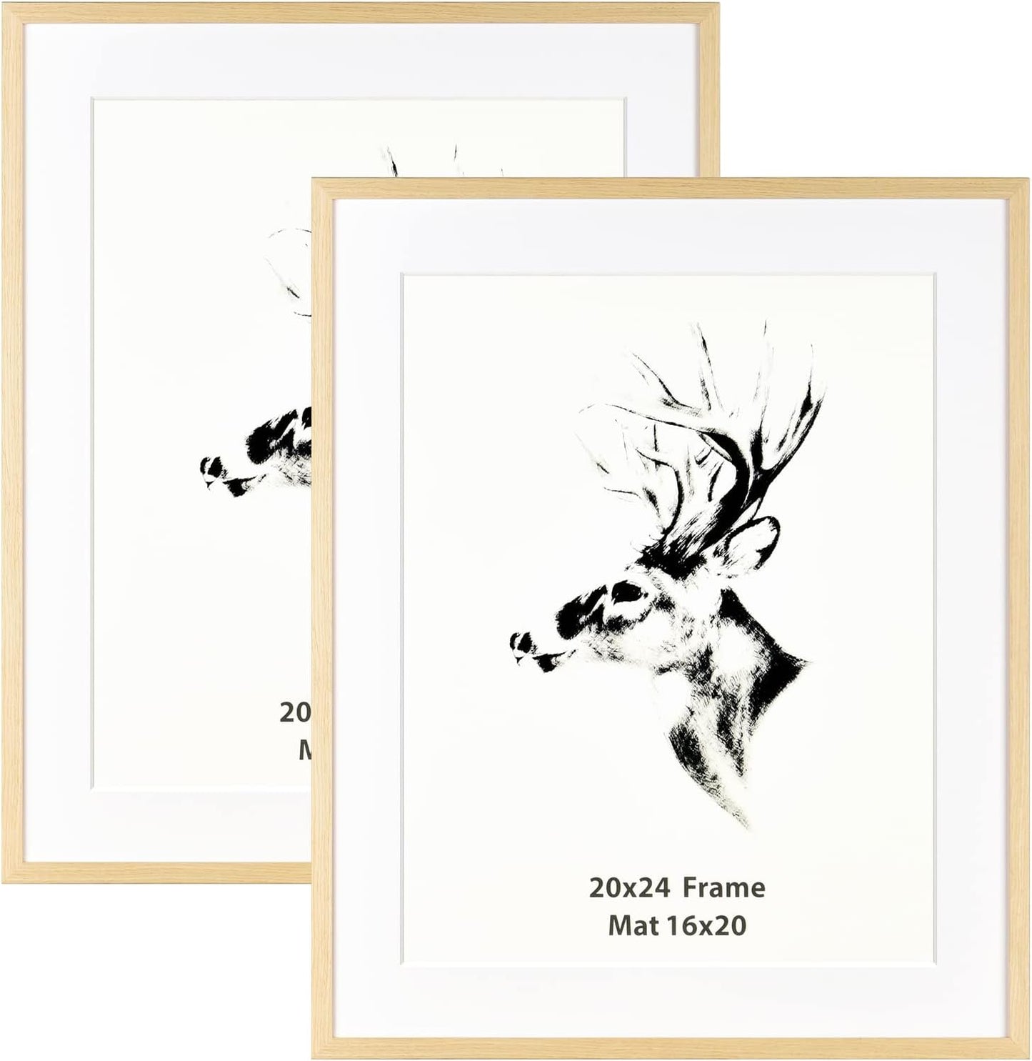 Yaetm 20x24 Picture Frame Set of 2 in Natural Oak Wood