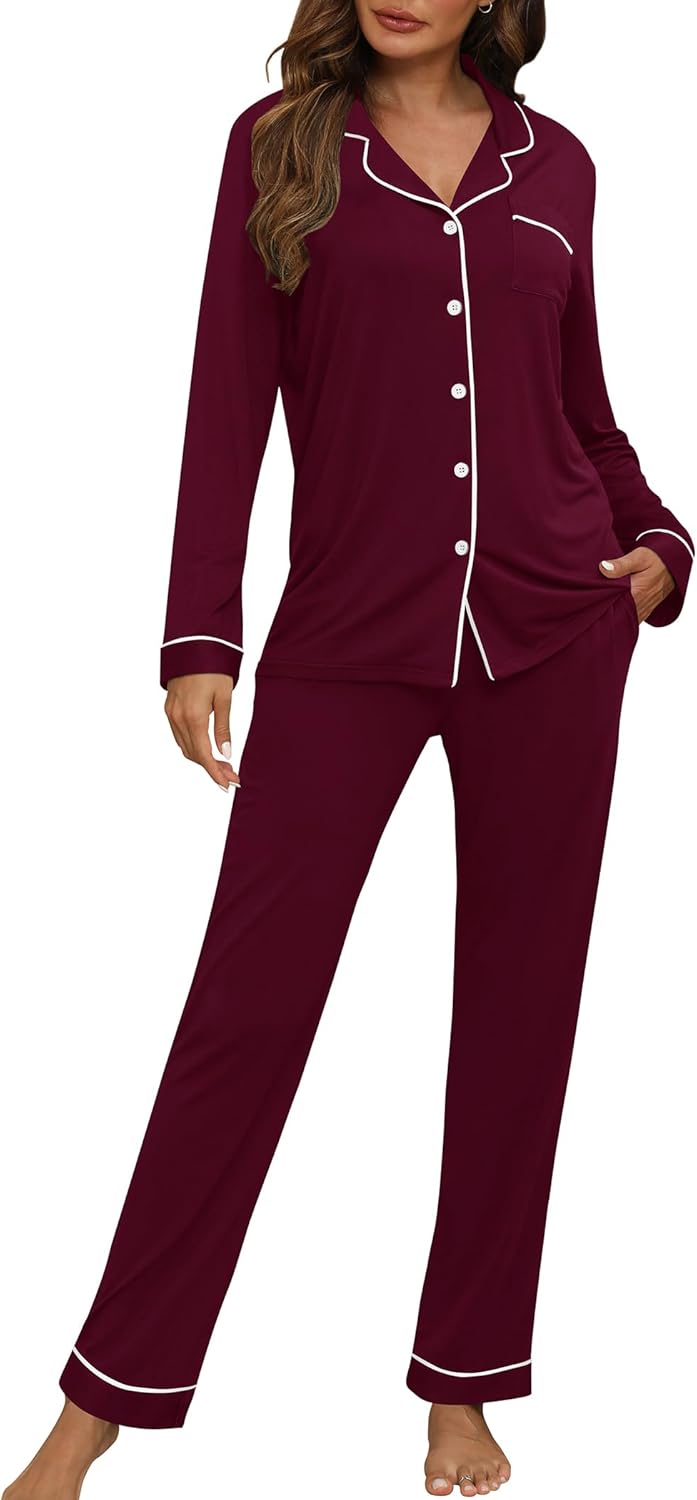 HNG Women Pajama Set Long Sleeve Sleepwear for Ultimate Comfort