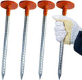 Rebar Survey Marker Stakes 12 in Heavy Duty Hi-Vis Orange - 8 Pack