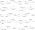 Floating Shelves for Wall 10 Pack Clear Acrylic 15in - Space Saving