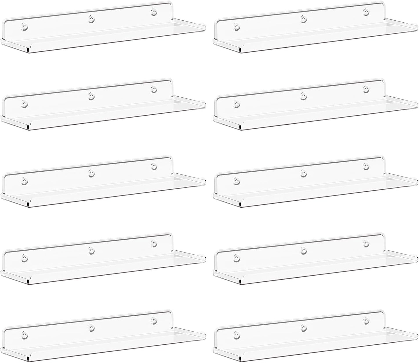 Lifewit Floating Shelves for Wall - 10 Pack Clear Acrylic 15in