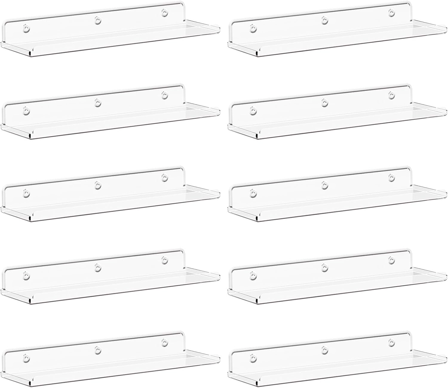 Lifewit Floating Shelves for Wall - 10 Pack Clear Acrylic 15in