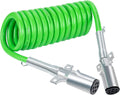 CheeMuii 7 Way Coiled Trailer Cord 12 ft Green - Heavy Duty Power