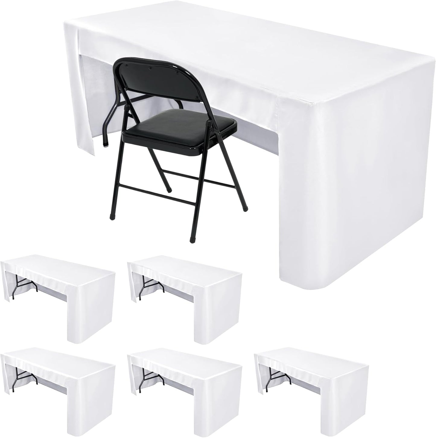 Open Back Fitted Tablecloths for 6 Ft Rectangle Tables