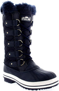 POLAR Womens Snow Boot Nylon Tall Winter Fur Lined - Warm Waterproof