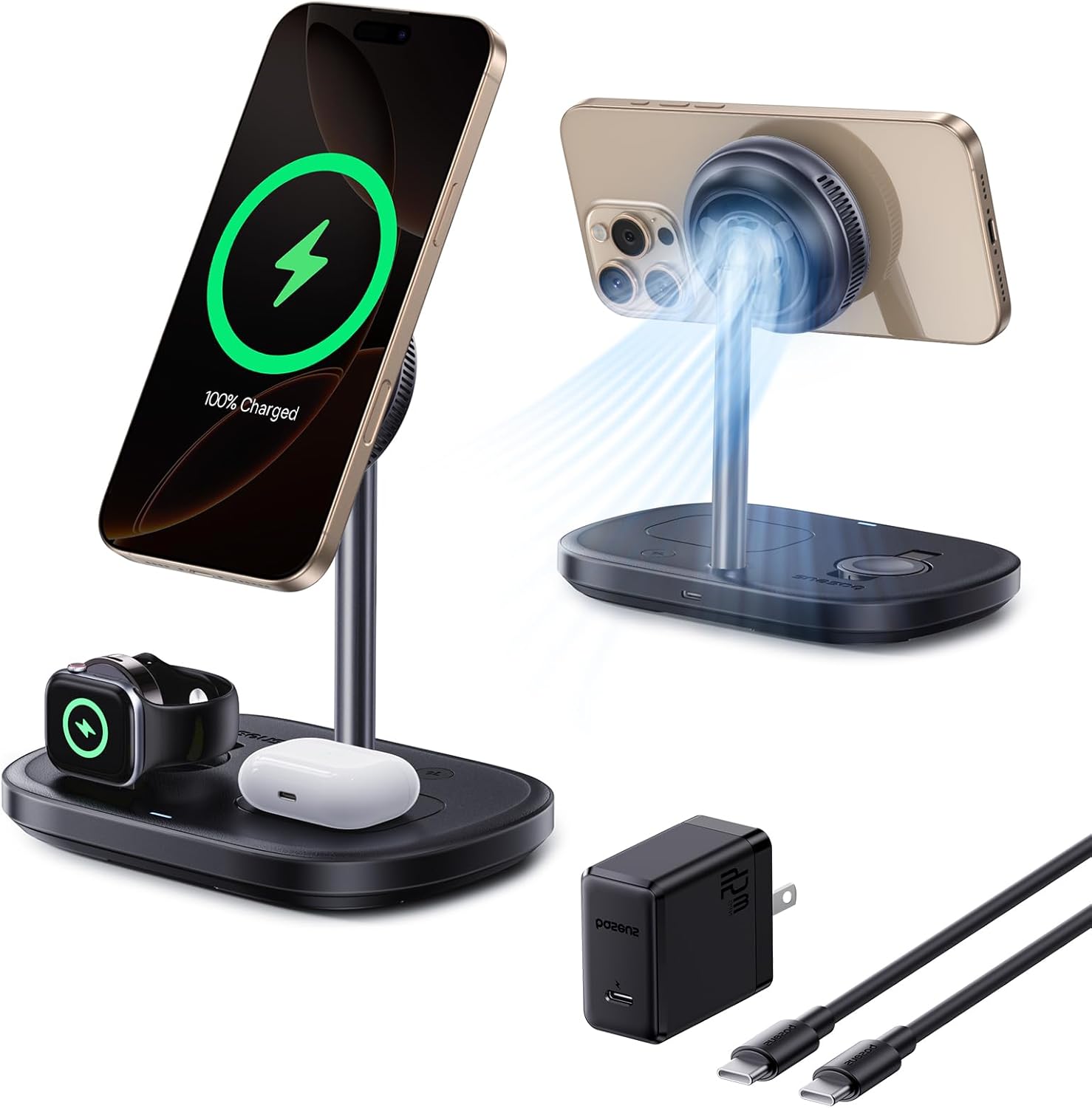 Baseus 3-in-1 MagSafe-Compatible Fast Charger