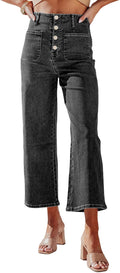 Sidefeel Wide Leg Jeans High Waisted Stretchy Straight Leg - Casual