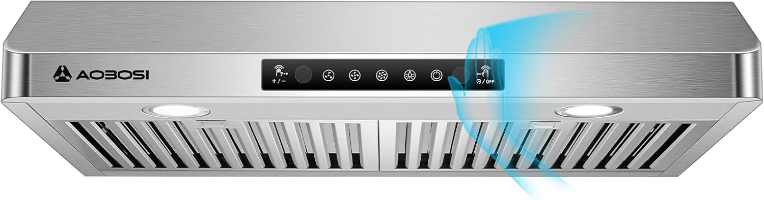 AAOBOSI 30 Inch Under Cabinet Range Hood with Gesture Control