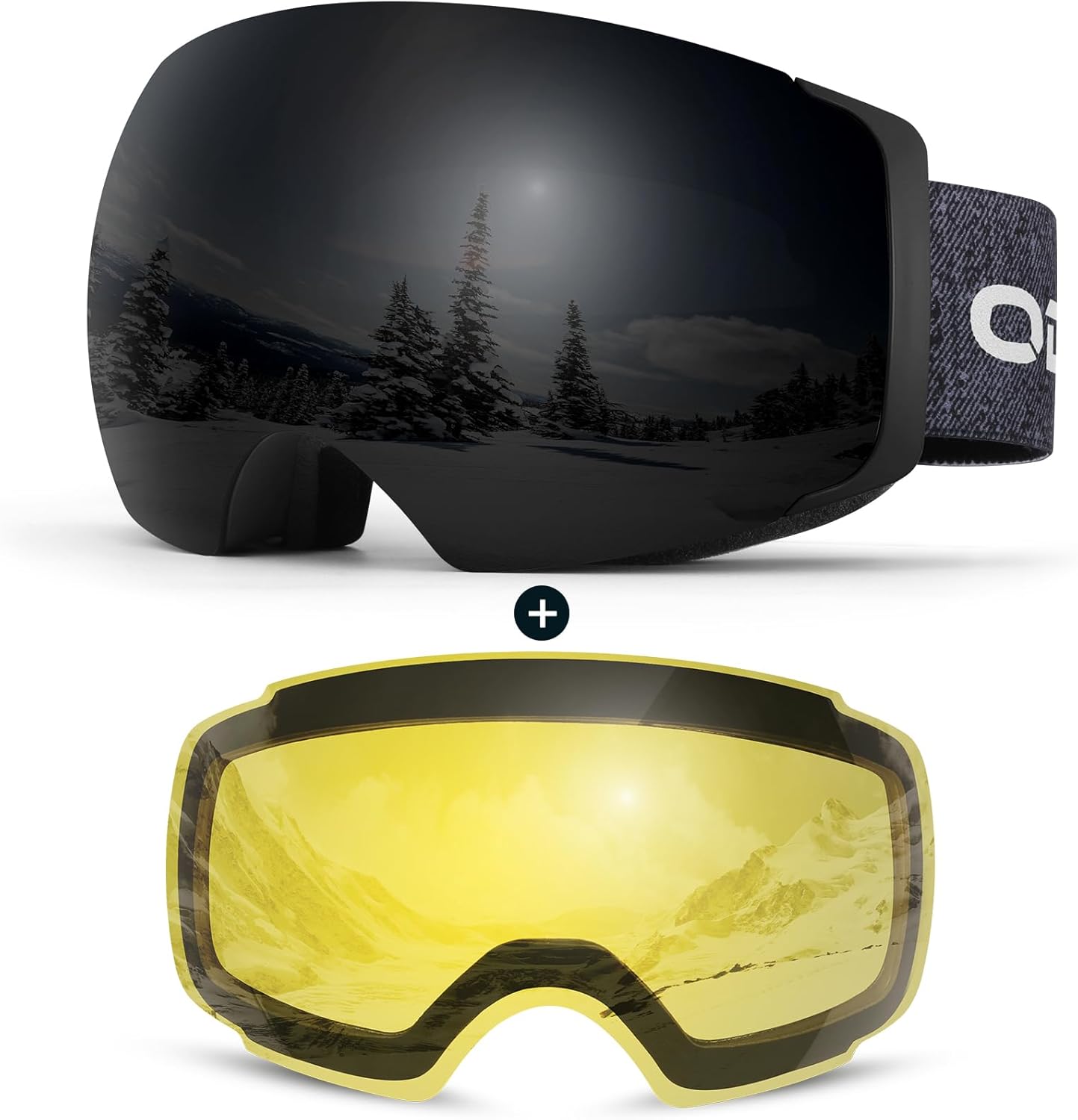 Odoland Interchangeable Ski Goggles: Clear Vision