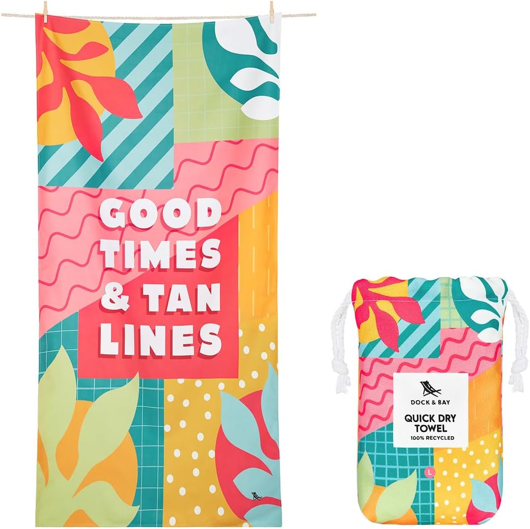 Dock & Bay Beach Towel - Quick Dry, Sand Free, Eco-Friendly