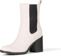Women's Mid Calf Heeled Chelsea Boot - Comfortable Memory Foam