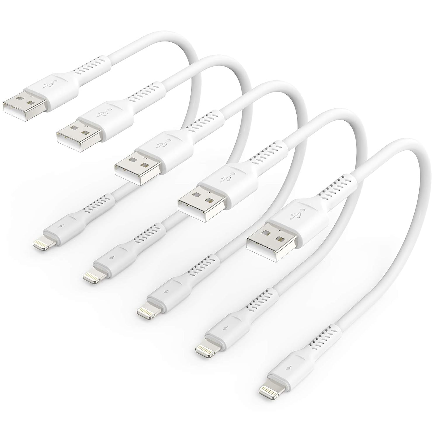ULIFTUS 1ft Fast Charging iPhone Cable 5-Pack