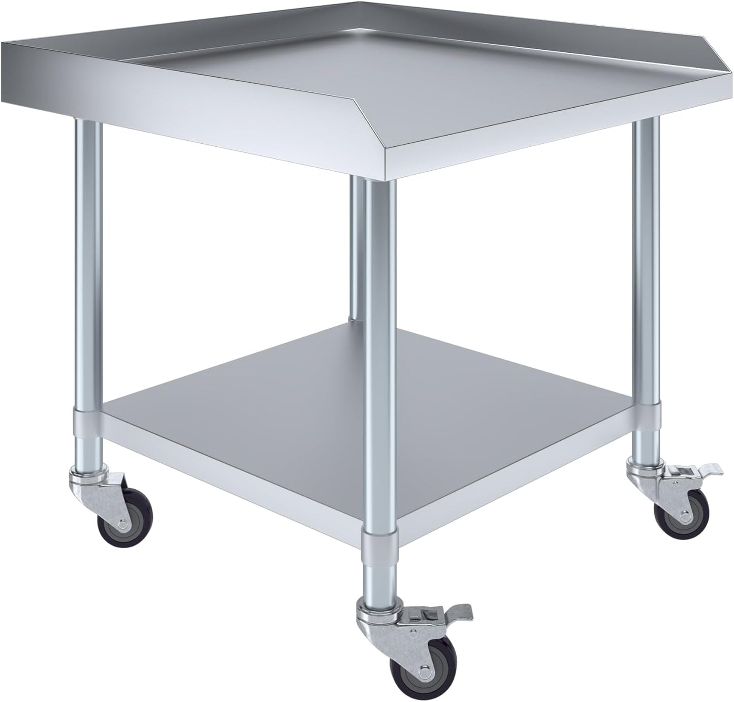 AmGood Stainless Steel Equipment Stand with Undershelf and Casters