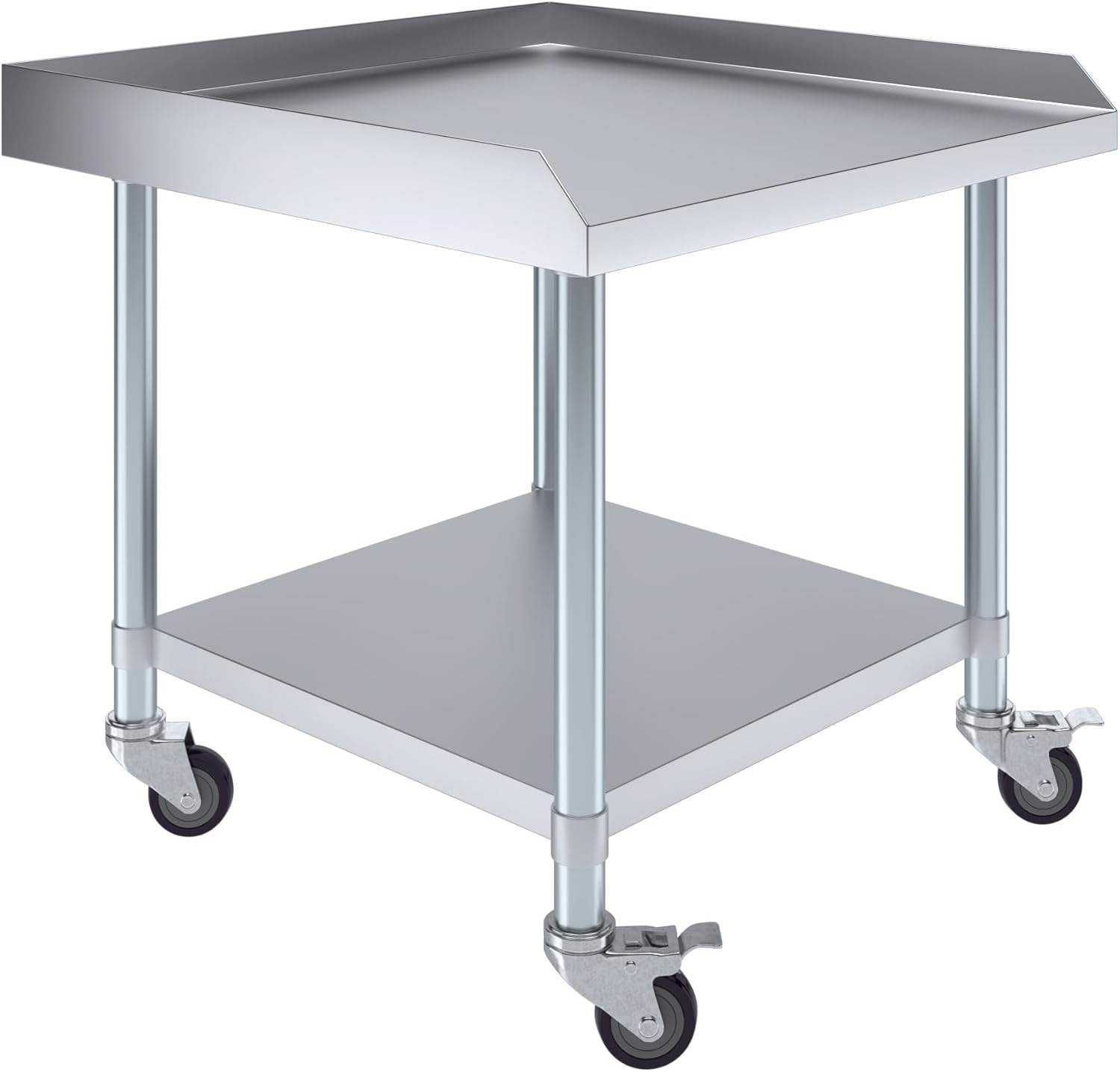 AmGood Stainless Steel Equipment Stand with Undershelf and Casters