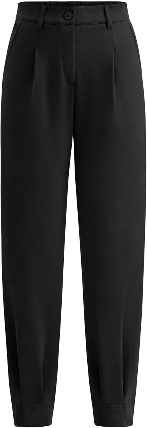 Trendy High Waisted Ankle Length Dress Pants for Women