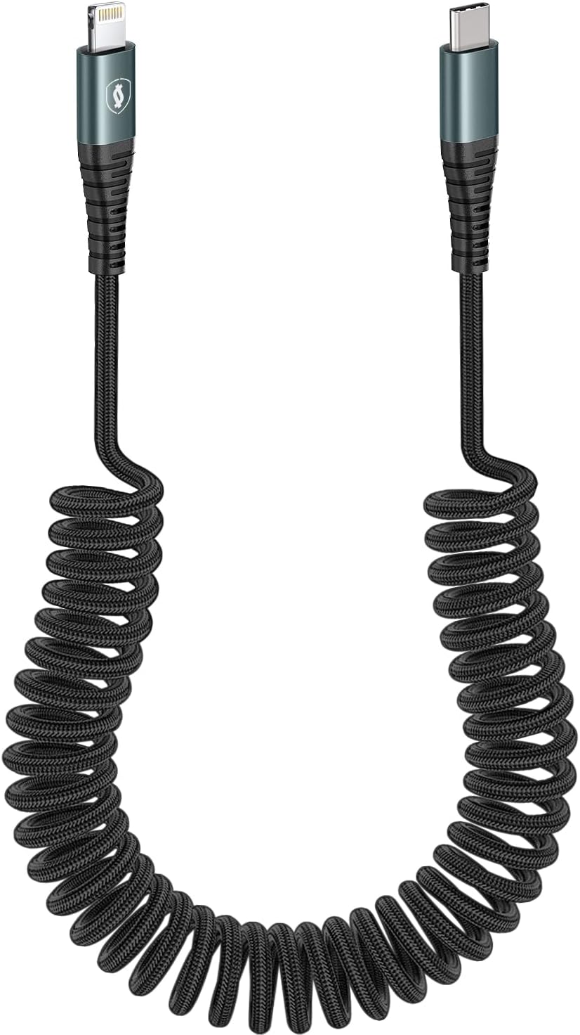 Fast Charge iPhone14/13/12 - JUKEKUL Coiled Lightning Cable