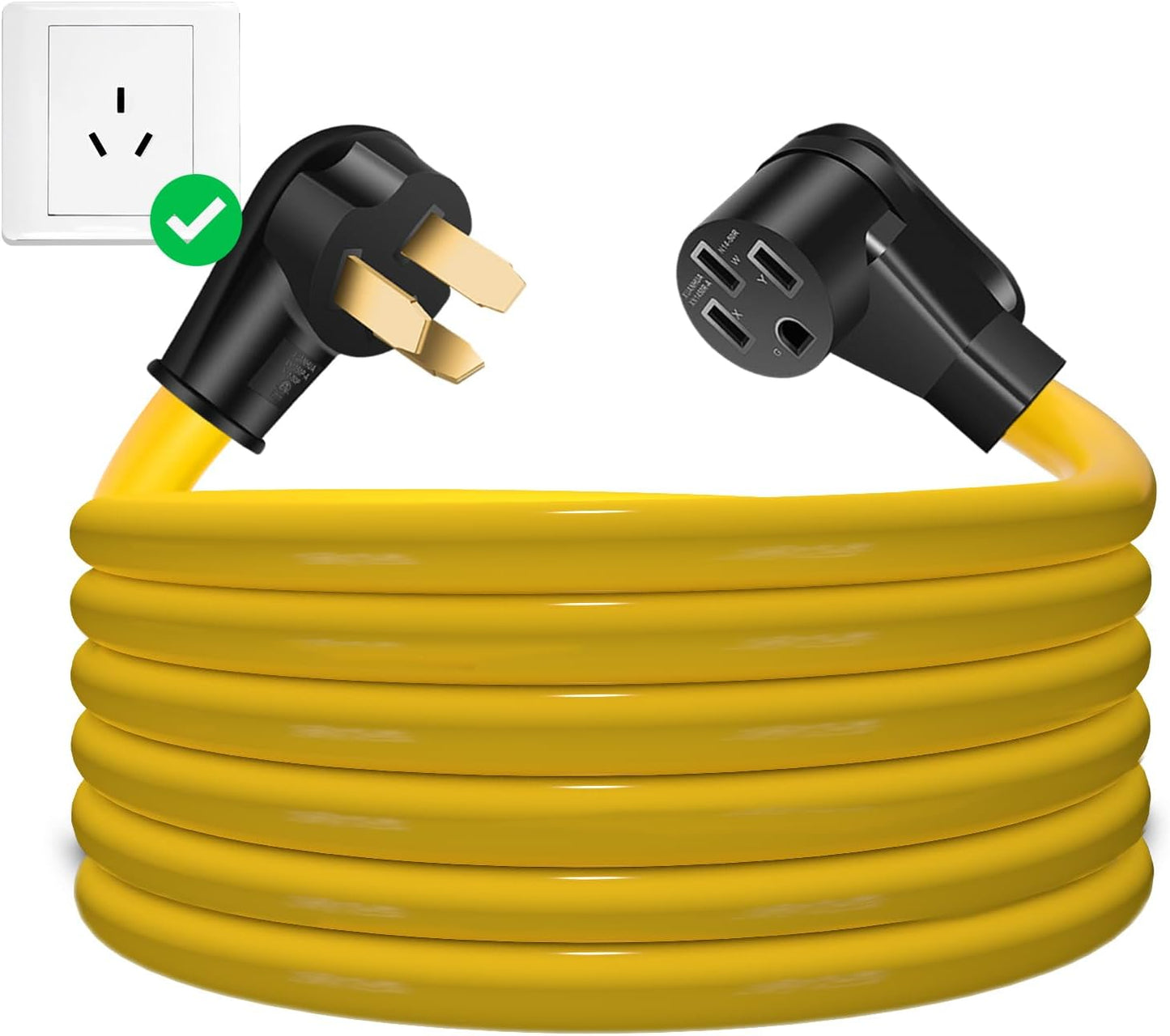 NEMA 10-50P to 14-50R EV Charger Adapter Cord for 240V Use