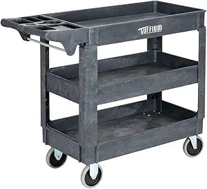 TUFFIOM Heavy Duty Plastic Service Utility Cart with Wheels