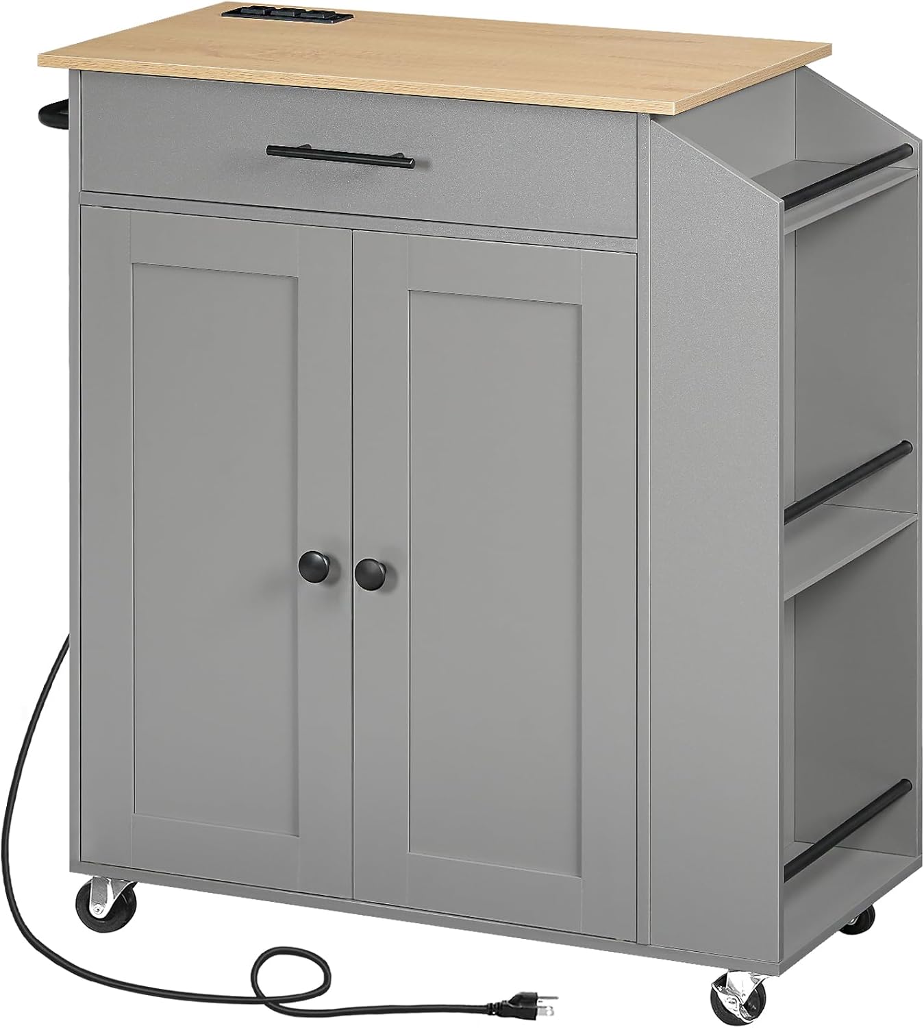 HOOBRO Kitchen Island with Power Outlet and Storage Features
