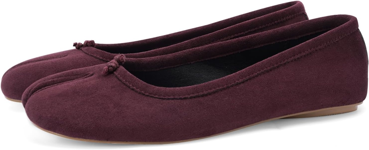 Tabi Ballet Flats for Women with Split Toe and Low Heel Comfort